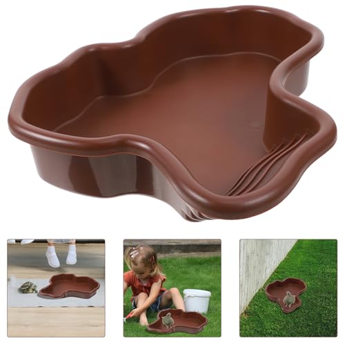 Toddmomy Extra Large Tortoise Soaking Tub Reptile Bathing Pool Plastic Turtle Pond Water Bowl for Terrarium Habitat and Turtle Feeding
