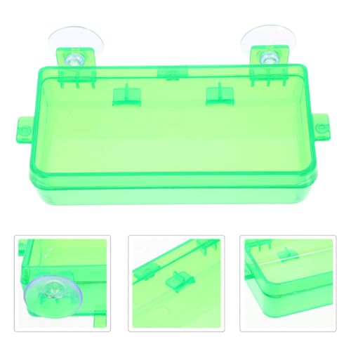 GALPADA Escape Prevention Plastic Reptile Feeder Bowl for Lizards and Snakes, Easy to Clean Light Green Feeding Dish Suitable for Bearded Dragon and Gecko Terrariums