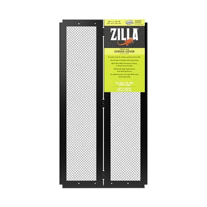 Zilla Pet Reptile Terrarium Fresh Air Screen Cover with Center Hinge 20" x 10" | With Center Hinge - size: 20" x 10"