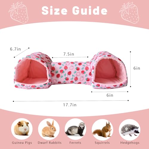 Guinea Pig Hideout Tunnel，Hamster Bed Small Animal Hideaway Tube House for Rat Mice Parrot Chinchilla Hedgehog Flying Squirrel Resting Sleeping Playing Washable Warm Bed Plush Nest Habitats