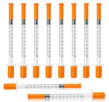 Jeringas con agujas para inyectar, 30G 1ml/cc 1/2" (12.7mm) jeringas de insulina, Pack of 100. - size: 1ml-30G 1/2", style: 100 Pack