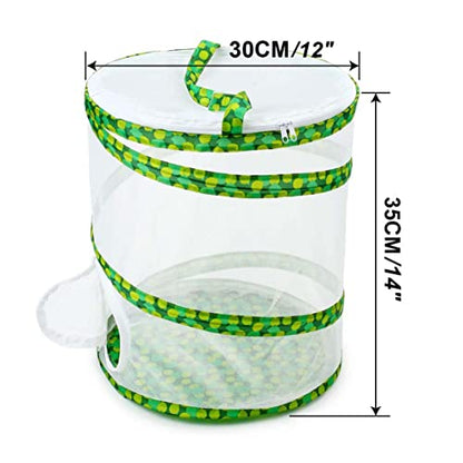 Butterfly and Insect Garden Habitat Mesh Cage Collapsible Design, Bug Terrarium Pop Up 12" x 14" Tall
