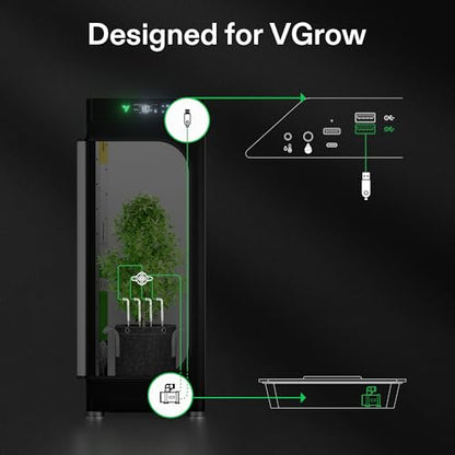 VIVOSUN FlexFeed Drip Irrigation Kit, 4W Automatic Irrigation System | 4 Drip Emitters, App-Controllable for VGrow Smart Grow Box - style: Drip Irrigation Kit Only for Vgrow
