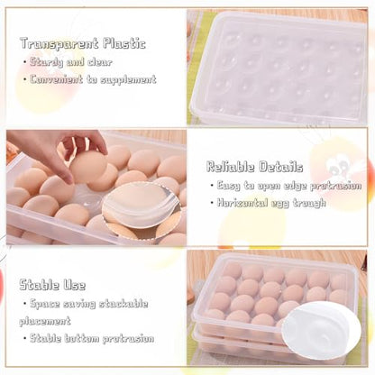 Deviled Egg Containers with Lid, (Set of 2),Stackable Plastic Egg Holder for 48 Eggs,Clear Egg Storage Holder for Fridge,Keep Fresh,Easter,Thanksgiving Party Kitchen Supplies - size: 48 Eggs