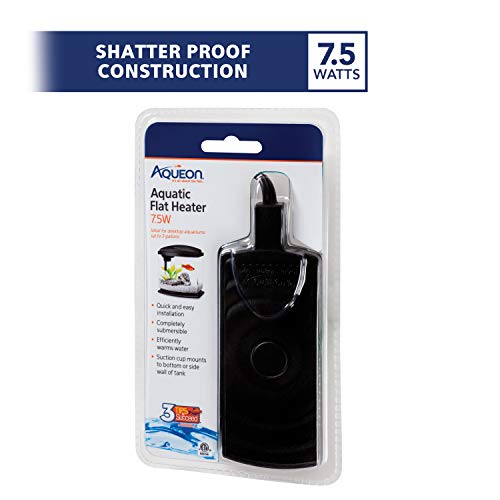 Aqueon Small Aquarium Fish Tank Submersible Mini Flat Heater Up to 3 Gallon Aquariums, 7.5 Watts | Small Aquarium Fish Tank