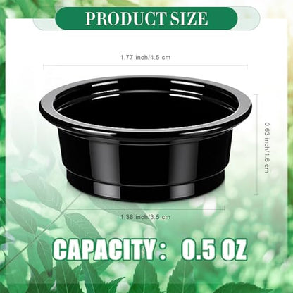 500 Pcs 0.5 oz Gecko Feeding Cups Small Gecko Food and Water Cups Reptile Feeding Bowls Plastic Bearded Dragon Food Bowl for Lizard Small Pet Ledge Accessories (Black) - color: Black