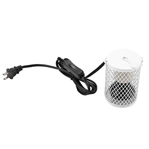 100w Ceramic Heat Preservation Light for Reptile, Fast Heating Heat Lamp with Cage for Kinds of Reptiles, Turtle, Snakes, Lizards, Frogs, Chicks Heat Lamp Ceramic Heat Emitter for Amphibians(White)