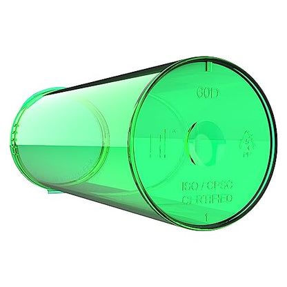 60 Dram CR Plastic Packaging Pop Top Containers - Child Resistant Travel Holder Vial Bottles - 75 qty (Translucent Green) - color: Translucent Green