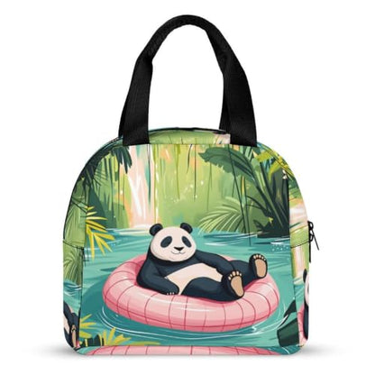 Funny Panda Lunch Bag for Women Men | Insulated Lunch Box Leakproof Food Meal Containers Reusable Foldable 6L Capacity Lunch Tote Bags for Work Picnic Travel - color: Style 4