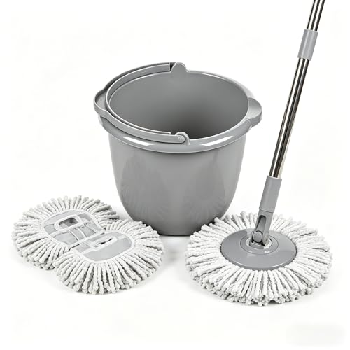 Sturdy Plastic 10 Qt Spout Pail in Classic Titanium, Multi-Purpose Cleaning Bucket with Comfortable Carry Handle