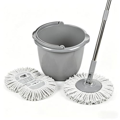 Sturdy Plastic 10 Qt Spout Pail in Classic Titanium, Multi-Purpose Cleaning Bucket with Comfortable Carry Handle