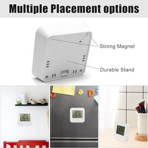 Digital Indoor Thermometer Indoor Hygrometer Room Temperature Monitor Humidity Gauge with Big Screen Stand Wall Hanging Magnet - size: S