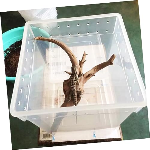 VANZACK Reptile Box for Spider and Lizard Climbing Pet Feeding Container Lightweight Easy Assembly Ventilated Design for Breeding and Transport