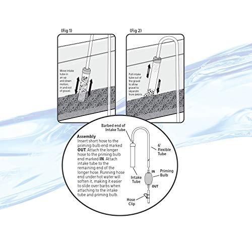 Aqueon Siphon Vacuum Gravel Cleaner With Bulb Large - 10 Inches | Aquarium vacuum gravel cleaner, 6 foot flexible hose with bucket clip, ideal for aquariums 15 to 55 gallons - size: Large - 10 Inches, style: With Bulb