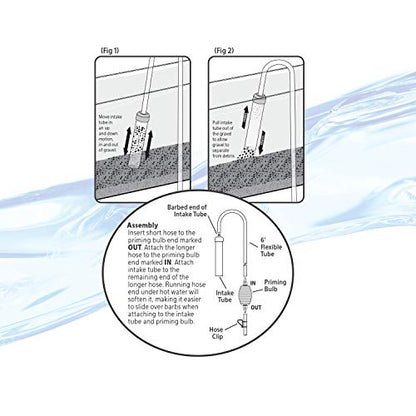 Aqueon Siphon Vacuum Gravel Cleaner With Bulb Large - 10 Inches | Aquarium vacuum gravel cleaner, 6 foot flexible hose with bucket clip, ideal for aquariums 15 to 55 gallons - size: Large - 10 Inches, style: With Bulb