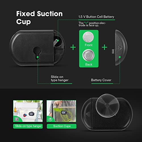 VIVOSUN 1-Pack LCD Digital Aquarium Thermometer | Fish Tank Water Terrarium Temperature with Suction Cup for Turtle - size: 1 pack