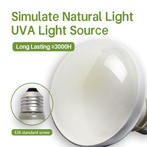 Reptile Heat Lamp 100W Amphibians UVA Daylight Basking Spot Light Bulb for Reptiles, Lizard, Tortoise, Bearded Dragon,Chicken 4 Pack