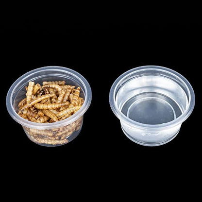 Lizard Crested Gecko Food Water Feeding Cups, 100 pcs, 1 oz | Reptile Feeder Bowls, for Lizard and Other Small Pet Ledge Accessories Supplies - color: 1oz 100