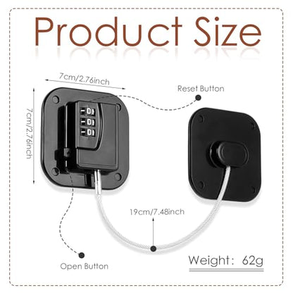 Refrigerator Lock, Fridge Locks for Kids, Freezer Lock with Code | Combination lock for Locker and Drawers, Cabinet Locks Baby Proofing, Oven Lock Child Safety, No Keys Needed (Black-2Pack ) - color: Black-2Pack