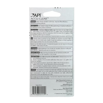 API ACCU-CLEAR Freshwater Aquarium Water Clarifier 1.25-Ounce Bottle (111A) - size: 1.25-Ounce
