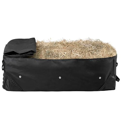 2 Pack Waterproof Rolling Hay Bale Bag | 4 Heavy Duty Wheels Hay Bale Storage Bag, Breathable Rolling Bale Bag for Storage and Transport