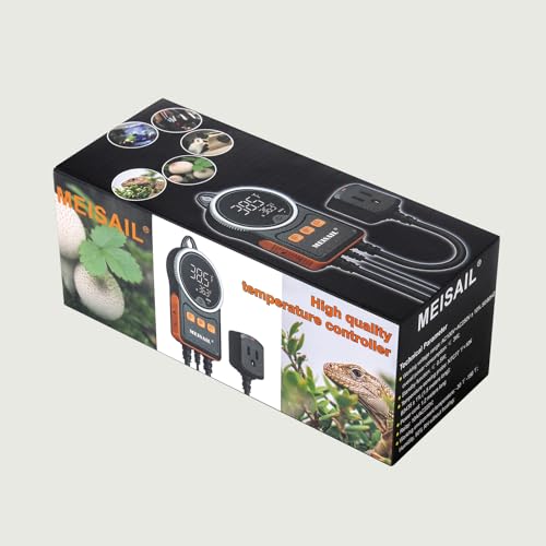 Temperature Controller, for Aquaculture or Plant Seedling, Pet Temperature Controller, Reptile Thermostat, with Overheat Protection and Dualensor Smart Protection - color: MS-60B