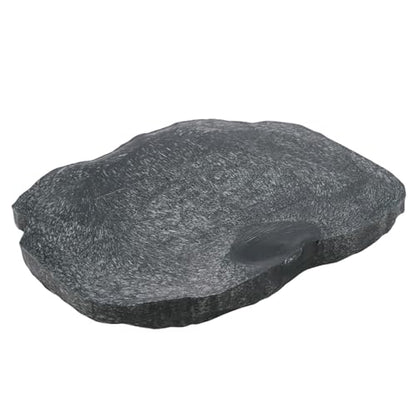 Reptile Water Dish, Resin Rock Snake Water Bowl, Dark Green Firm Reptile Water Bowl, Large Tortoise Feeding Bowl for Tortoise Lizard Pets Feeding Accessories, 7.09x5.51x0.79in (M) - size: M