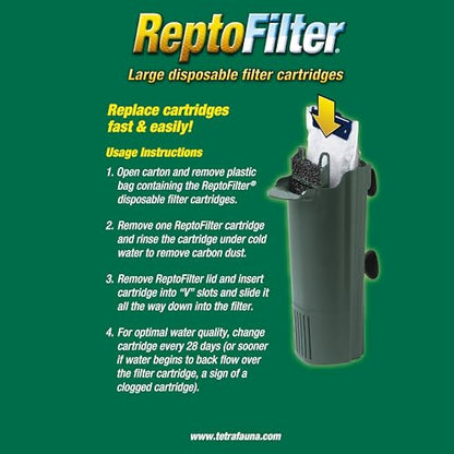 Tetra Large ReptoFilter Filter Cartridges (3 Count, Pack of 48) - size: 3 Count (Pack of 48), style: Large