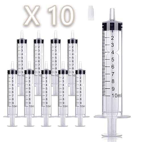 10 Pack 10ml/cc Plastic Syringe Liquid Measuring Syringe Tools