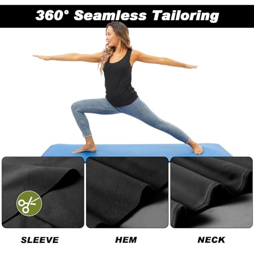 Toulite 4 Pcs Thermal Tank Tops Women Underwear Tops Sleeveless Undershirt for Women Cotton Camisole Warm Base Layer - color: Black, size: Large