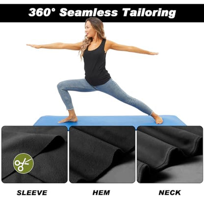 Toulite 4 Pcs Thermal Tank Tops Women Underwear Tops Sleeveless Undershirt for Women Cotton Camisole Warm Base Layer - color: Black, size: Large