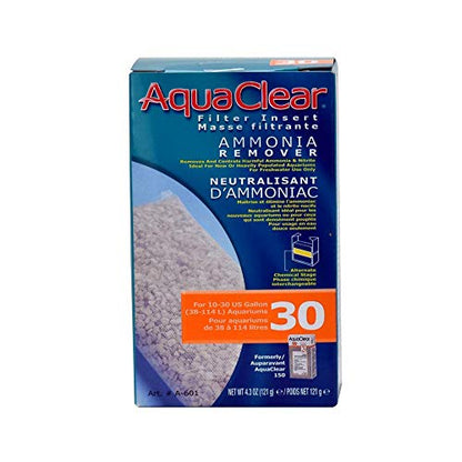 AquaClear 30 Ammonia Remover Inserts, Aquarium Filter Replacement Media, A601, white, 4 oz - size: AC30 (Old) 1-Pack
