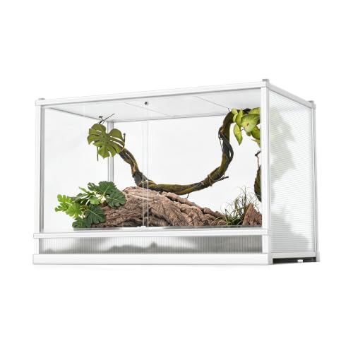 101 Gallon Reptile Tank, Reptile Enclosure for Easy Maintenance, Top Screen Ventilation & Glass Sliding Door 38x24x26'' - size: 38x24x26'' 101 Gallon