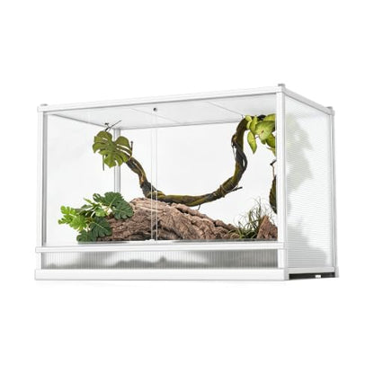 101 Gallon Reptile Tank, Reptile Enclosure for Easy Maintenance, Top Screen Ventilation & Glass Sliding Door 38x24x26'' - size: 38x24x26'' 101 Gallon