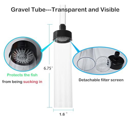 5ft-S Aquarium Siphon Vaccum Cleaner for Fish Tank Cleaning Gravel & Sand - size: 5ft-S