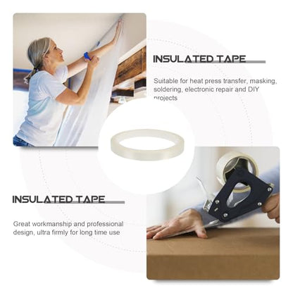 Didiseaon 5 Rolls High Temperature Heat Press Tape 10mm X 3 Polyester Sublimation Printing Tape for Industrial Repair and Thermal Resistant Applications