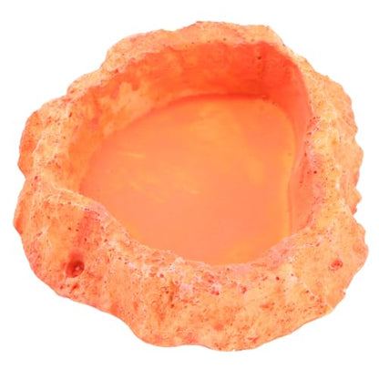SUPVOX Reptile Feeding Bowl Thick Non-Skid Food Dish for Lizard and Turtle Odorless Water Storage Container Smooth Surface for Easy Cleaning for Crawling Pets Orange