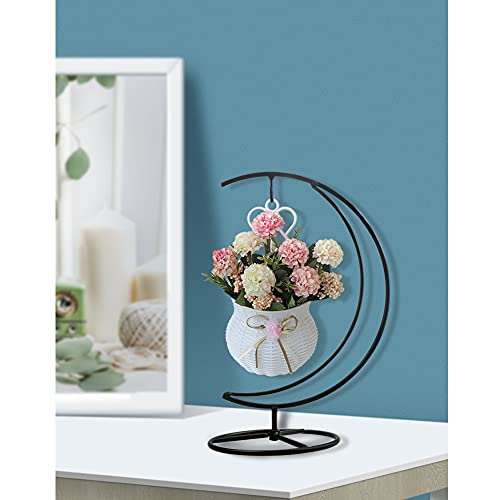 YY YEARCHY Ornament Display Stand Holder Home Wedding Decoration Rack for Hanging Glass Globe Air Plant Flower Pot Stand Iron Pot Hook Stand Terrarium Witch Ball (1, 10.6"*4.9") - size: 10.6"*4.9"