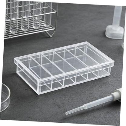 SHINEOFI Acrylic Incubation Box with Lid for Aquarium Fry and Specimen Observation 6-Compartment Portable Breeding Tray Made of Acrylic for Research and Easy-Clean Laboratory Use