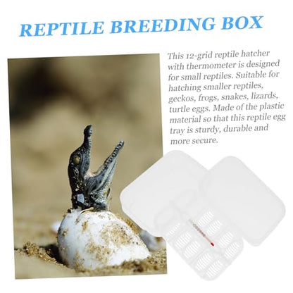 Small Egg Incubator for Reptiles 12 Compartment Breeding Box Temperature Control