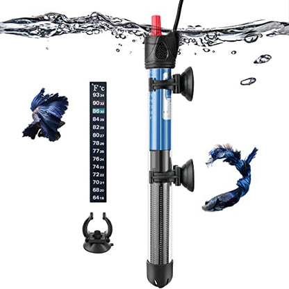 50W 100W 300W Submersible Aquarium Heater, Adjustable Glass Water Heater for 5 – 70 Gallon Fish and Turtle Tank (100W) - size: 100W for 10-30 gallon