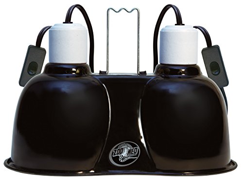 Zoo Med Combo Mini Deep Dome Clamp Lamp Fixture 2 x 5-1/2 Inch Deep Domes
