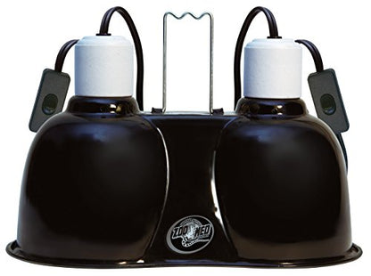 Zoo Med Combo Mini Deep Dome Clamp Lamp Fixture 2 x 5-1/2 Inch Deep Domes