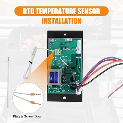 Digital Thermostat Control Panel Kit for Traeger Wood Pellet Grills, BAC236 Replacement Parts Digital Thermometer Pro Controller with 7" RTD Temperature Probe Sensor BAC194 Smoker Accessories - style: BAC236 Controller Kit