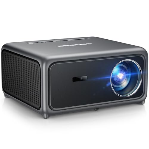GooDee 4K Smart Projector with 5G WiFi 6 & Bluetooth, ToF AI Auto Focus | UHD Projector, Auto Keystone MEMC, Built-in Streaming Apps, Dolby Audio Home Theater for Outdoor Movie Night & Bedroom Cinema - color: Titanium Grey
