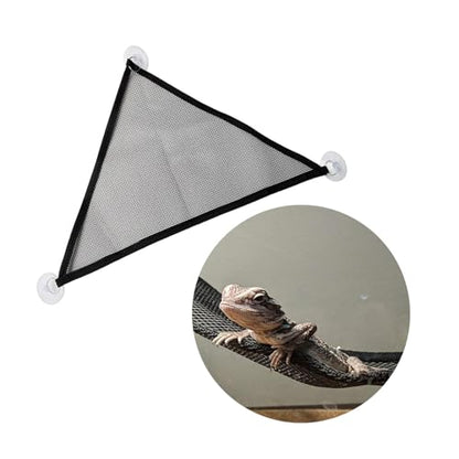 2PCS 13 Inch Climbing Nets with Suction Cups Black Breathable Mesh Reptile Hammock Pet Supplies