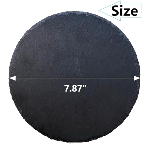 Tfwadmx Reptile Basking Platform,7.8IN Tortoise Rock Slate Plate Feeding Food Bowl Dish Turtle Bathing Resting Terrace for Lizard Bearded Dragon Chameleon Gecko Snake Frog Newt - size: 7.8inch(1pcs)