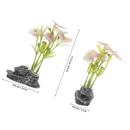 ARTIBETTER Reptile Terrarium Decor Artificial Plants with Fake Leaves Plastic Habitat Decorations for Bearded Dragon Lizard Tank and Hermit Crab Enclosure