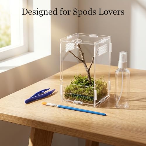 Jumping Spider Accessories Kit 5 Pcs,Spider Enclosure Starter Kit with Bottle,2 Soft Paint Brushes for Gentle Handling & 2 Plastic Feeding Tweezers for Care Tools
