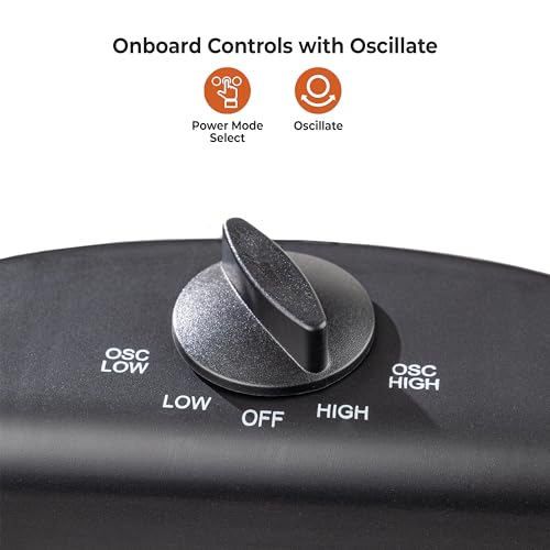 Comfort Zone Oscillating Portable Space Heater, Flat Panel, Halogen, Infrared, Electric, Adjustable Tilt, Overheat Sensor, Stay-Cool, & Tip-Over Switch, Ideal for Home, Bedroom, & Office, 800W, CZHTV9